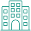 Outline of a multi-story building icon.